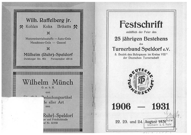 1906 – 1933 Speldorfer Turnerbund Teil 1
